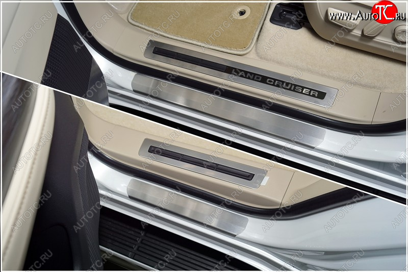 3 899 р. Накладки на пороги, ТСС Тюнинг  Toyota Land Cruiser  J300 (2021-2025) дорестайлинг (лист шлифованный)  с доставкой в г. Пермь