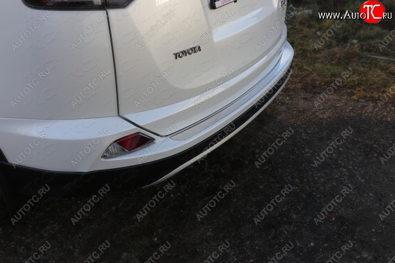 2 999 р. Накладки на задний бампер, ТСС Тюнинг  Toyota RAV4  XA40 (2015-2019) 5 дв. рестайлинг (лист шлифованный)  с доставкой в г. Пермь