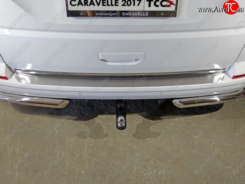 2 999 р. Накладка на задний бампер, ТСС Тюнинг  Volkswagen Caravelle  T6 (2015-2019) дорестайлинг (Лист шлифованный)  с доставкой в г. Пермь