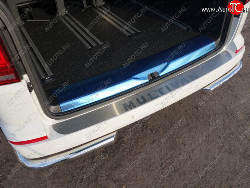 5 999 р. Накладка на задний бампер, ТСС Тюнинг  Volkswagen Multivan ( T5,  T6) (2009-2019) рестайлинг, дорестайлинг (лист шлифованный с надписью Multivan)  с доставкой в г. Пермь