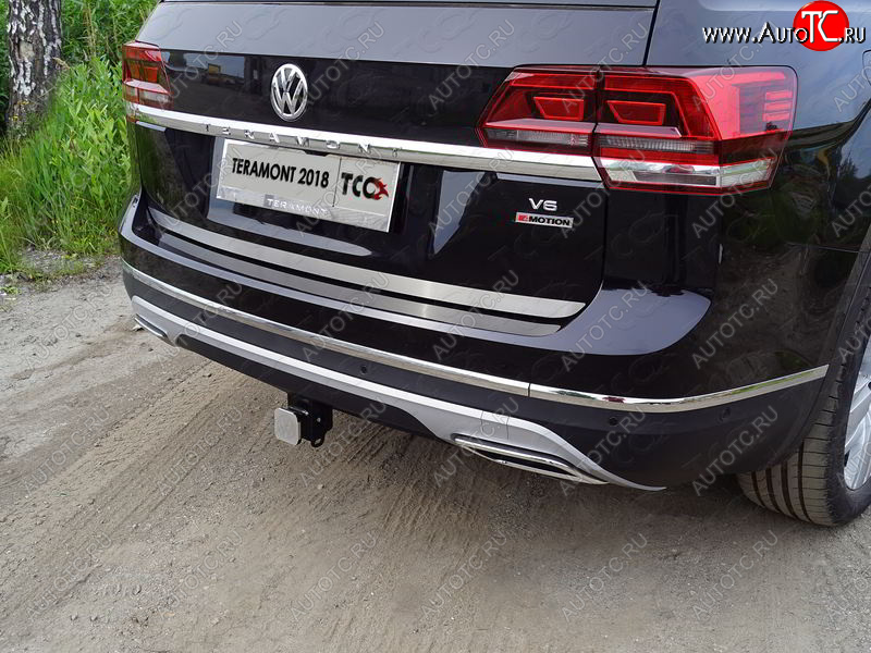 2 999 р. Накладка на заднюю дверь ТСС Тюнинг  Volkswagen Teramont  CA1 (2016-2020) дорестайлинг (Лист шлифованный)  с доставкой в г. Пермь