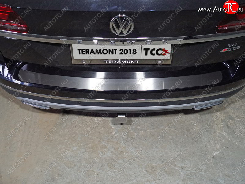 2 999 р. Накладка на задний бампер, ТСС Тюнинг  Volkswagen Teramont  CA1 (2016-2020) дорестайлинг (Лист шлифованный)  с доставкой в г. Пермь