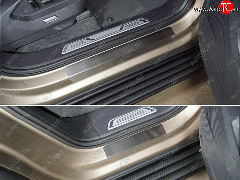 3 999 р. Накладки на пороги, ТСС Тюнинг  Volkswagen Touareg  CR (2018-2025) (лист шлифованный)  с доставкой в г. Пермь
