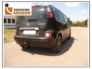 ТСУ для CITROEN C3 Picasso 2009-, Тип шара: Горизонтальный, условно-съемный (лебединая шея) (A)  Ситроен C3 Пикассо Aragon e1223aa
