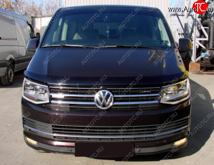 3 299 р. Дефлектор капота SIM  Volkswagen Transporter  T6 (2015-2019) дорестайлинг  с доставкой в г. Пермь