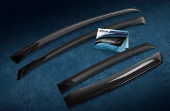 Дефлекторы окон (вставные под резинку) REIN Hyundai Solaris  RBr (2010-2017) седан дорестайлинг, седан рестайлинг