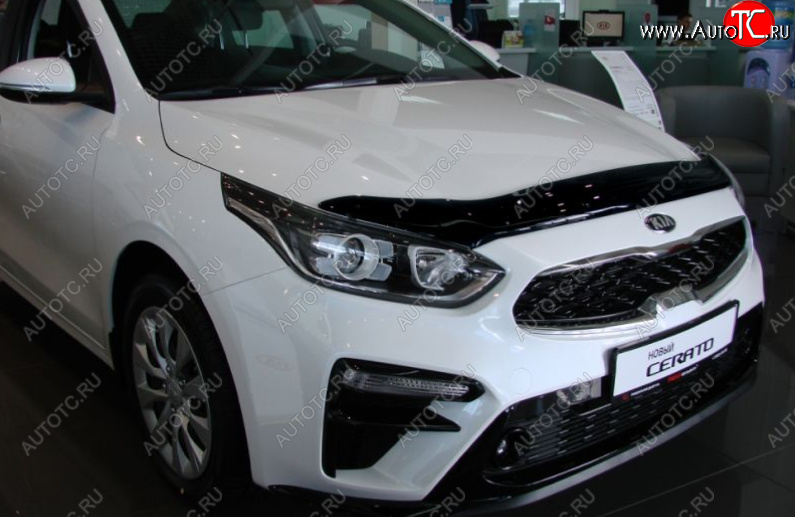 3 299 р. Дефлектор капота SIM KIA Cerato 4 BD дорестайлинг седан (2018-2021)  с доставкой в г. Пермь