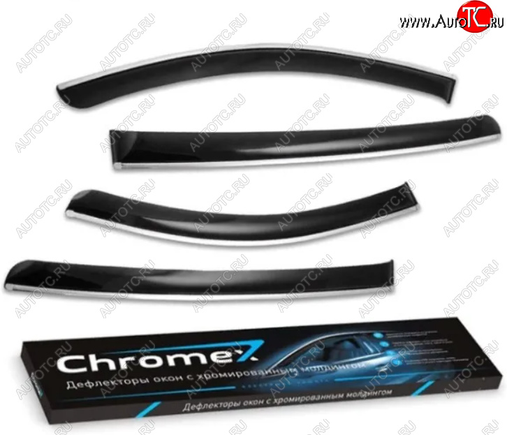 3 199 р. Дефлекторы окон хром GEELY SX11 2019-, 4шт., ветровики CHROMEX  Джили Кулрей Chromex chromex.63038  с доставкой в г. Пермь
