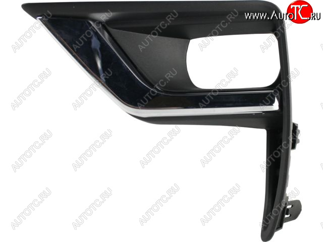 579 р. Левая решетка переднего бампера (с отверстием под ПТФ, пр-во Китай) BODYPARTS   Toyota Land Cruiser Prado  J150 (2017-2020) 2-ой рестайлинг (молдинг хром)  с доставкой в г. Пермь