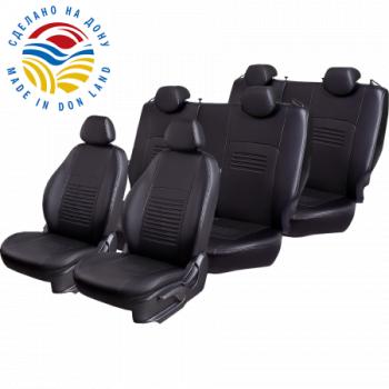 7 749 р. Комплект чехлов для сидений (7 мест Илана+Орегон) ТУРИН СТ Lord Autofashion  Nissan Qashqai +2  1 (2008-2014) J10 дорестайлинг, J10 рестайлинг (черный, вставка черная, строчка черная)  с доставкой в г. Пермь. Увеличить фотографию 2