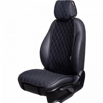 Накидка на сиденье (1 место Атланта) МОНРО ст РОМБ Lord Autofashion  (черный, строчка бежевая)