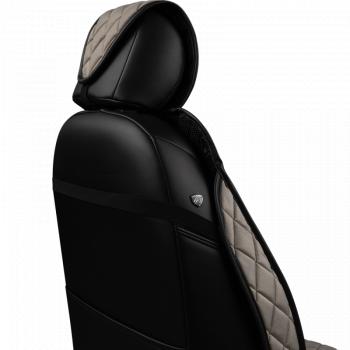 2 349 р. Накидка на сиденье (1 место Хами) ФЕНИКС ст РОМБ Lord Autofashion   (светло-серый, строчка серая)  с доставкой в г. Пермь. Увеличить фотографию 10