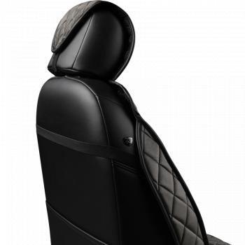 3 099 р. Накидка на сиденье (1 место Хами) ФЕНИКС ст РОМБ Lord Autofashion   (темно-серый, строчка серая)  с доставкой в г. Пермь. Увеличить фотографию 7