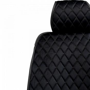 2 349 р. Накидка на сиденье (1 место Хами) ФЕНИКС ст РОМБ Lord Autofashion   (черный, строчка бежевая)  с доставкой в г. Пермь. Увеличить фотографию 7