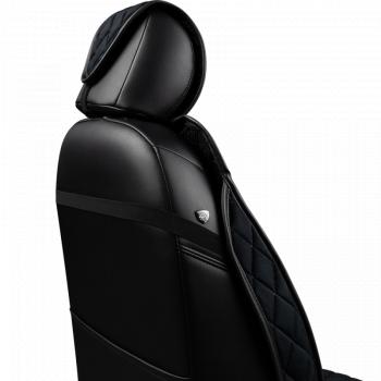 2 349 р. Накидка на сиденье (1 место Хами) ФЕНИКС ст РОМБ Lord Autofashion   (черный, строчка бежевая)  с доставкой в г. Пермь. Увеличить фотографию 8