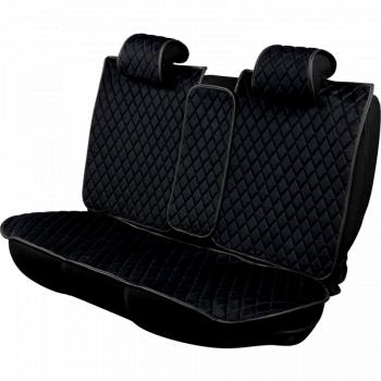 2 349 р. Накидка на сиденье (2 места Хами) ФЕНИКС ст РОМБ Lord Autofashion   (черный, строчка синяя)  с доставкой в г. Пермь. Увеличить фотографию 4