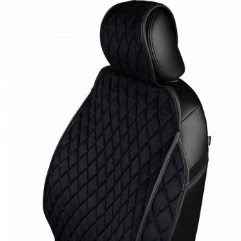 2 349 р. Накидка на сиденье (2 места Хами) ФЕНИКС ст РОМБ Lord Autofashion   (черный, строчка синяя)  с доставкой в г. Пермь. Увеличить фотографию 5