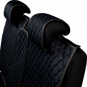 2 349 р. Накидка на сиденье (2 места Хами) ФЕНИКС ст РОМБ Lord Autofashion   (черный, строчка синяя)  с доставкой в г. Пермь. Увеличить фотографию 8