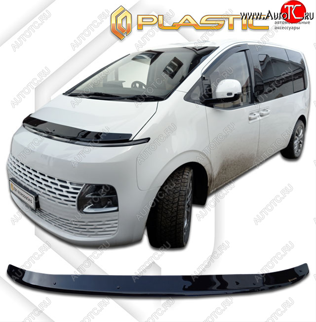 2 079 р. Дефлектор капота CA-Plastic  Hyundai Staria  US4 (2021-2022) (classic черный, без надписи)  с доставкой в г. Пермь