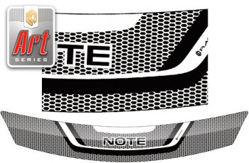 Дефлектор капота (правый руль) CA-Plastic Nissan Note  1 (2008-2013) E11 рестайлинг (серия ART графит)