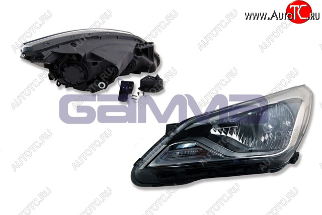 5 949 р. Правая фара GAMMA  Hyundai Solaris  RBr (2014-2017) седан рестайлинг, хэтчбэк рестайлинг  с доставкой в г. Пермь