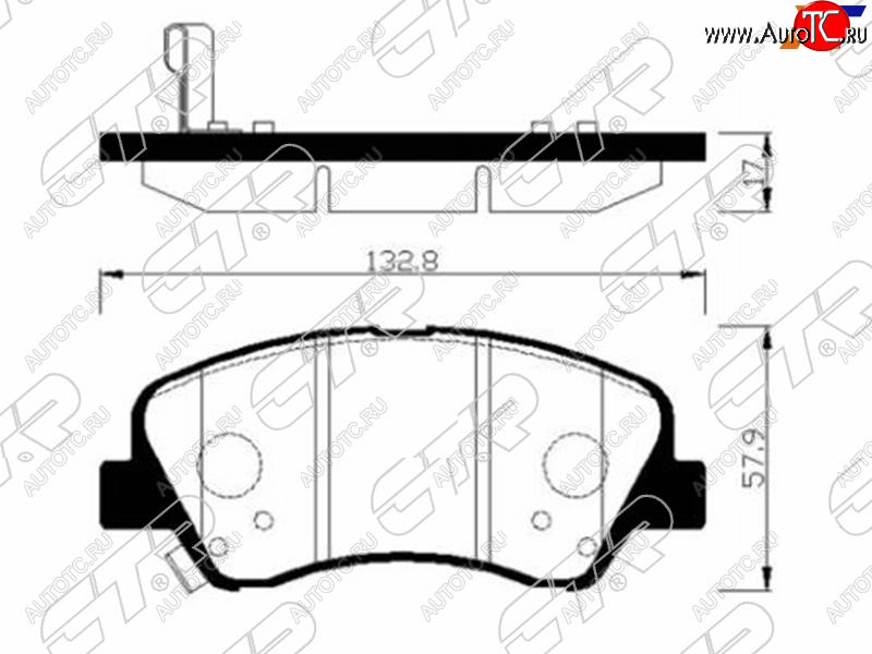 2 049 р. Колодки тормозные CTR (передние) Hyundai Solaris RBr хэтчбэк рестайлинг (2014-2017)  с доставкой в г. Пермь