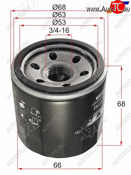 213 р. Фильтр масляный TOYOTA CAMI HCEJK3VEK3VTDUET EJDEEJVEK3VESPARKYDAIHATSU TERIOS K3VE SAT ST-15601-97202  с доставкой в г. Пермь