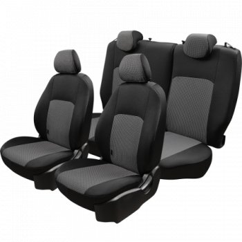 6 799 р. Комплект чехлов для сидений, (РЗС 60/40, 3Г жаккард), ДУБЛИН Lord Autofashion  Chevrolet Aveo ( T200,  T250) (2002-2011) хэтчбек 5 дв, седан, седан рестайлинг (черный, вставка Зигзаг серая, строчка черная)  с доставкой в г. Пермь. Увеличить фотографию 2