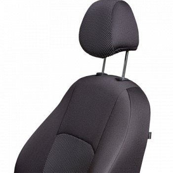 4 949 р. Комплект чехлов для сидений (РЗС 40/60 2Г жаккард) Дублин Lord Autofashion Chevrolet Cobalt седан дорестайлинг (2011-2016) (черный, вставка Ёж Белая, строчка черная)  с доставкой в г. Пермь. Увеличить фотографию 5