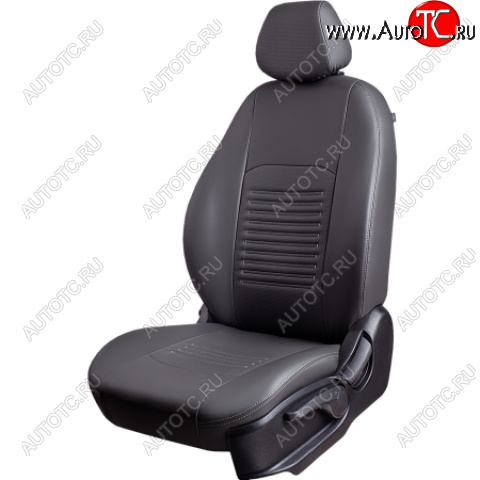 8 549 р. Комплект чехлов для сидений (РЗС 40/60 2Г Илана+Орегон) ТУРИН Lord Autofashion  Chevrolet Cobalt (2011-2023), Ravon R4 (2016-2020) (серый, вставка серая, строчка серая)  с доставкой в г. Пермь
