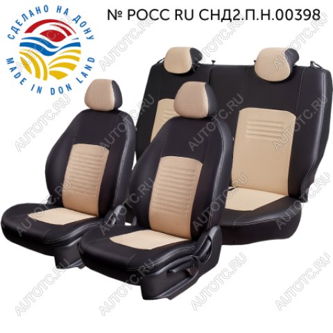 5 799 р. Чехлы сидений (ЦЗС+подлок., 2П слитные, Илана/Орегон) ТУРИН Lord Autofashion  Daewoo Espero (1990-1999) (Черный/бежевый)  с доставкой в г. Пермь
