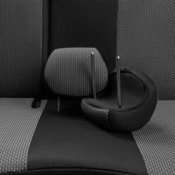 4 649 р. Комплект чехлов для сидений (ЦЗС 2Г Жаккард) Дублин Lord Autofashion Daewoo Nexia рестайлинг (2008-2015) (черный, вставка Зигзаг серая)  с доставкой в г. Пермь. Увеличить фотографию 5