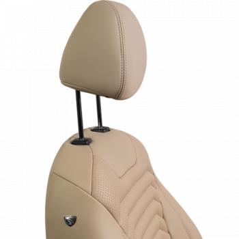 26 399 р. Комплект чехлов для сидений (к.Trend Spor РЗСиС 60/40-без подлок. 3Г Орегон) БАЙРОН ст ПРЕЗИДЕНТ Lord Autofashion  Ford Focus  3 (2010-2019) универсал дорестайлинг, хэтчбэк дорестайлинг, седан дорестайлинг, седан рестайлинг, универсал рестайлинг, хэтчбэк рестайлинг (бежевый, вставка бежевая, строчка бежевая)  с доставкой в г. Пермь. Увеличить фотографию 3