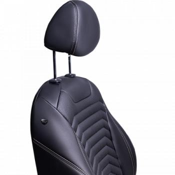 24 649 р. Комплект чехлов для сидений (к. Trend Spor Орегон) БАЙРОН ст ПРЕЗИДЕНТ Lord Autofashion  Ford Focus  3 (2010-2019) универсал дорестайлинг, хэтчбэк дорестайлинг, седан дорестайлинг, седан рестайлинг, универсал рестайлинг, хэтчбэк рестайлинг (черный, вставка черная, строчка бежевая)  с доставкой в г. Пермь. Увеличить фотографию 3