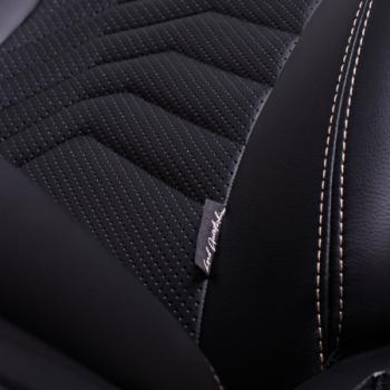 24 649 р. Комплект чехлов для сидений (к. Trend Spor Орегон) БАЙРОН ст ПРЕЗИДЕНТ Lord Autofashion  Ford Focus  3 (2010-2019) универсал дорестайлинг, хэтчбэк дорестайлинг, седан дорестайлинг, седан рестайлинг, универсал рестайлинг, хэтчбэк рестайлинг (черный, вставка черная, строчка бежевая)  с доставкой в г. Пермь. Увеличить фотографию 8