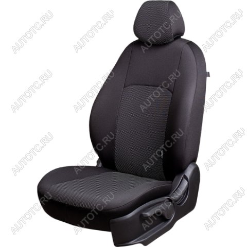 10 299 р. Комплект чехлов для сидений ( 9 мест Жаккард) Дублин Lord Autofashion  Ford Transit Custom (2012-2018) дорестайлинг (черный, вставка Ёж белая)  с доставкой в г. Пермь