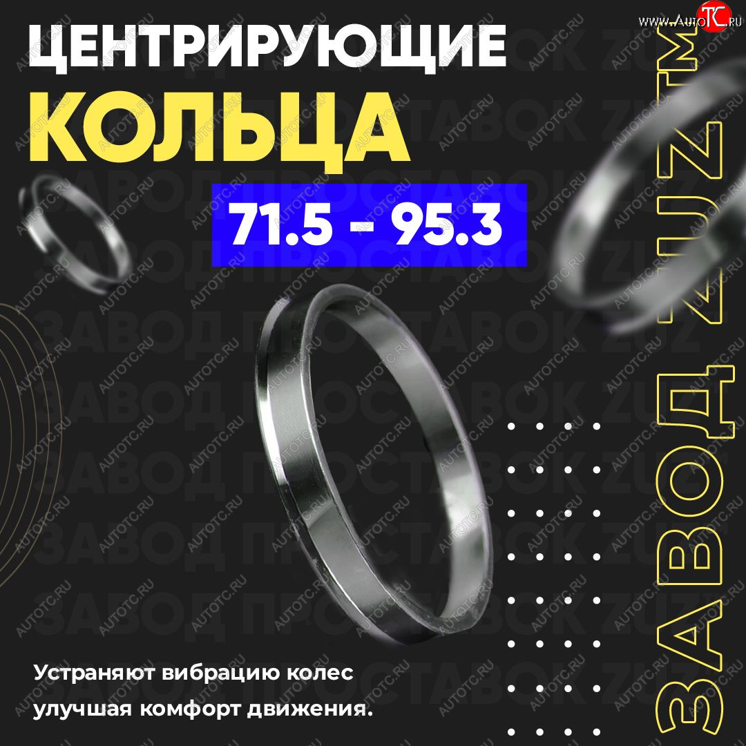 1 849 р. Центровочные кольца для дисков 71.5 - 95.3 (алюминиевые) 4шт. переходные центрирующие проставочные супинаторы на ступицу ЗАВОД ПРОСТАВОК ZUZ 71.5 - 95.3  с доставкой в г. Пермь