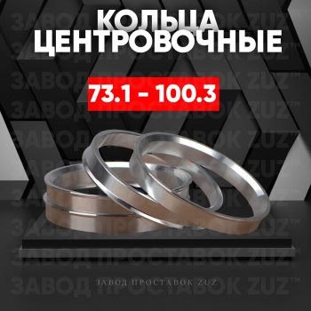 Центровочные кольца для дисков 73.1 - 100.3 (алюминиевые) 4шт. переходные центрирующие проставочные супинаторы на ступицу ЗАВОД ПРОСТАВОК ZUZ 73.1 - 100.3