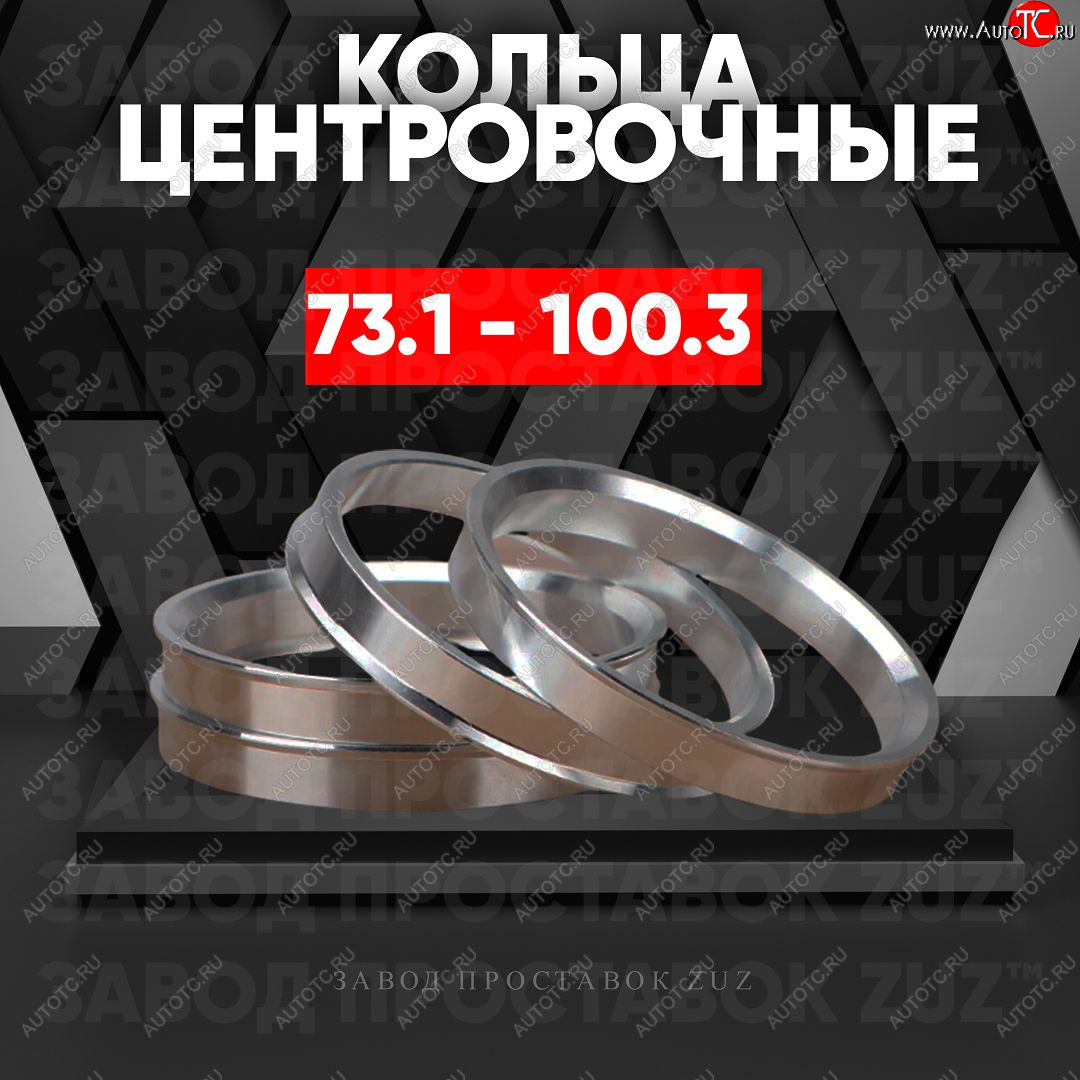 1 849 р. Центровочные кольца для дисков 73.1 - 100.3 (алюминиевые) 4шт. переходные центрирующие проставочные супинаторы на ступицу ЗАВОД ПРОСТАВОК ZUZ 73.1 - 100.3  с доставкой в г. Пермь