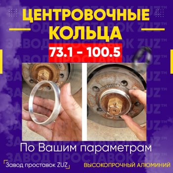 Центровочные кольца для дисков 73.1 - 100.5 (алюминиевые) 4шт. переходные центрирующие проставочные супинаторы на ступицу ЗАВОД ПРОСТАВОК ZUZ 73.1 - 100.5