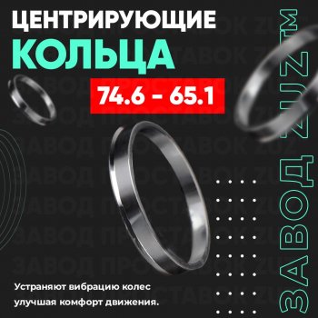 Центровочные кольца для дисков 74.6 - 65.1 (алюминиевые) 4шт. переходные центрирующие проставочные супинаторы на ступицу ЗАВОД ПРОСТАВОК ZUZ 74.6 - 65.1