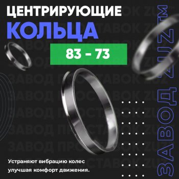 Центровочные кольца для дисков 83 - 73 (алюминиевые) 4шт. переходные центрирующие проставочные супинаторы на ступицу ЗАВОД ПРОСТАВОК ZUZ 83 - 73