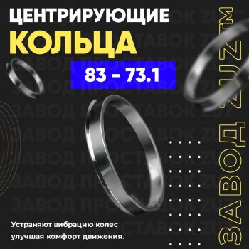 Центровочные кольца для дисков 83 - 73.1 (алюминиевые) 4шт. переходные центрирующие проставочные супинаторы на ступицу ЗАВОД ПРОСТАВОК ZUZ 83 - 73.1