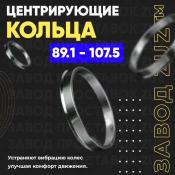 1 849 р. Центровочные кольца для дисков 89.1 - 107.5 (алюминиевые) 4шт. переходные центрирующие проставочные супинаторы на ступицу ЗАВОД ПРОСТАВОК ZUZ 89.1 - 107.5  с доставкой в г. Пермь. Увеличить фотографию 1
