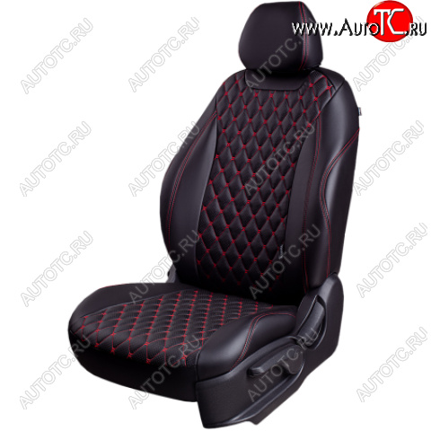 17 449 р. Комплект чехлов для сидений (РЗСиС 60/40 Орегон) БАЙРОН Lord Autofashion  Chevrolet Niva  2123 (2002-2020) дорестайлинг, рестайлинг (черный, вставка черная, строчка красная)  с доставкой в г. Пермь