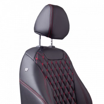 17 449 р. Комплект чехлов для сидений (РЗСиС 60/40 Орегон) БАЙРОН Lord Autofashion  Chevrolet Niva  2123 (2002-2020) дорестайлинг, рестайлинг (черный, вставка черная, строчка красная)  с доставкой в г. Пермь. Увеличить фотографию 8