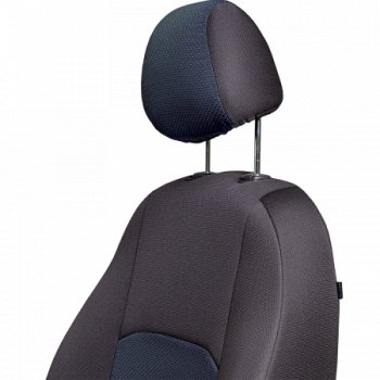 5 399 р. Комплект чехлов для сидений (РЗСиС 60/40 2Г жаккард) Дублин Lord Autofashion  Chevrolet Niva  2123 (2002-2020) дорестайлинг, рестайлинг (черный, вставка Ёж синий, строчка черная)  с доставкой в г. Пермь. Увеличить фотографию 6