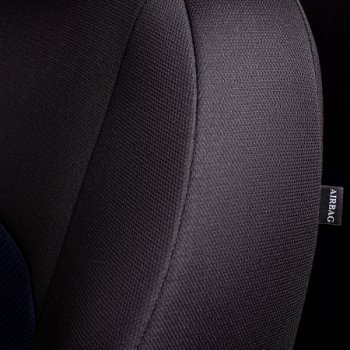 5 399 р. Комплект чехлов для сидений (РЗСиС 60/40 2Г жаккард) Дублин Lord Autofashion  Chevrolet Niva  2123 (2002-2020) дорестайлинг, рестайлинг (черный, вставка Ёж синий, строчка черная)  с доставкой в г. Пермь. Увеличить фотографию 9