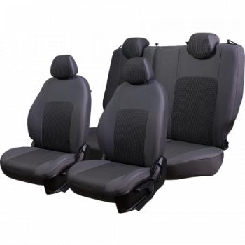 5 799 р. Комплект чехлов для сидений (РЗС 60/40 2Г Жаккард) Дублин Lord Autofashion Hyundai Solaris RBr седан дорестайлинг (2010-2014) (серый, вставка Сеул серая)  с доставкой в г. Пермь. Увеличить фотографию 8