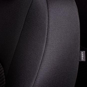 5 999 р. Комплект чехлов для сидений ( ЦЗС 3Г Жаккард) Дублин Lord Autofashion  Nissan Almera Classic  седан (2006-2013) B10 (черный, вставка Стежок серая)  с доставкой в г. Пермь. Увеличить фотографию 2